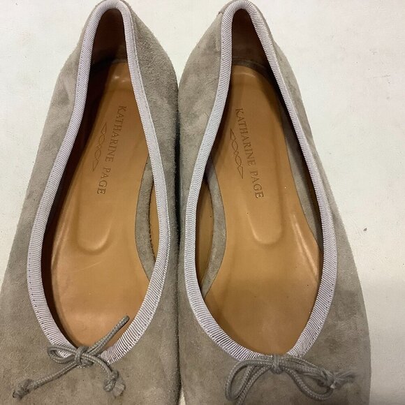 Katharine Page Suede Ballet Flats Shoes Tan Sz 38.5 Made Portugal - Picture 8 of 15